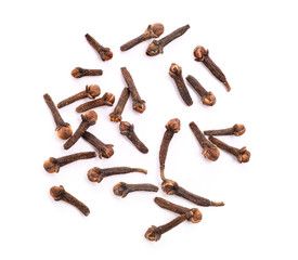 Dry spice cloves isolated on white background