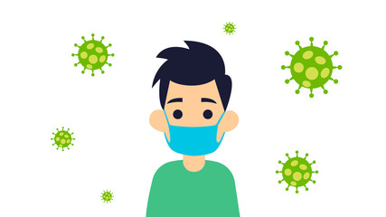 Coronavirus (2019-nCoV). The guy in the medical mask. Stop coronavirus. Health protection. Quarantine. The epidemic and the epidemic.