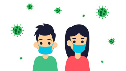 Coronavirus (2019-nCoV). People in medical masks. Stop coronavirus. Health protection. Quarantine. The epidemic and the epidemic.