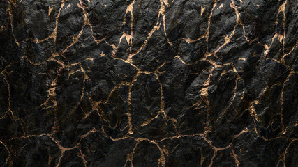 Minimalist black stone with golden vein
