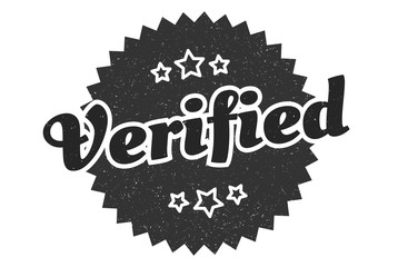 verified sign. verified round vintage retro label. verified