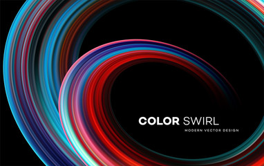 Color bright swirl organic 3d shape. Colored flow Trend design for web pages, posters, flyers, booklets, magazine covers, presentations. Vector illustration
