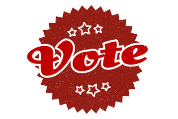 vote sign. vote round vintage retro label. vote