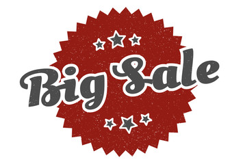 big sale sign. big sale round vintage retro label. big sale