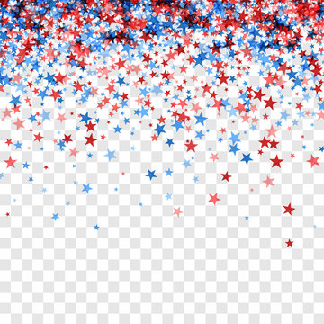 Falling red and blue stars background.