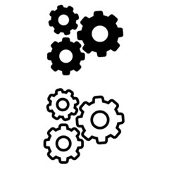 Gear Icon Vector Template, Flat Design Engineering Cogwheel