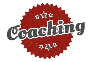 coaching sign. coaching round vintage retro label. coaching