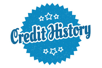 credit history sign. credit history round vintage retro label. credit history