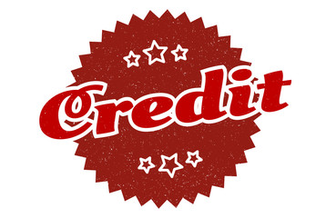 credit sign. credit round vintage retro label. credit