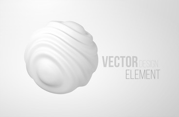 White organic shape 3d sphere isolated on white background. Trend design for web pages, posters, flyers, booklets, magazine covers, presentations. Vector illustration