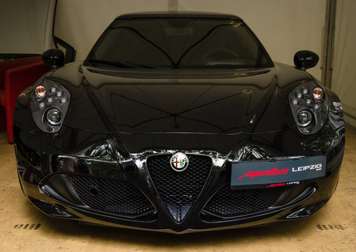 BERLIN - JUNE 14, 2015: Sports car Alfa Romeo 4C (since 2014). The Classic Days on Kurfuerstendamm.