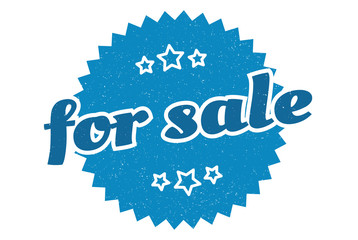 for sale sign. for sale round vintage retro label. for sale