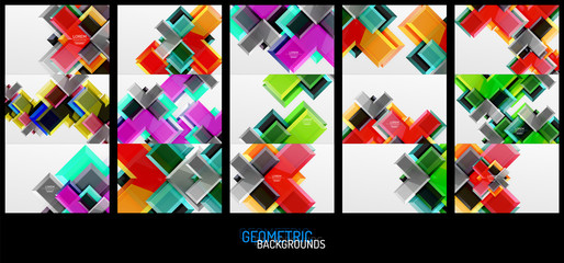 Set of metal arrow shape backgrounds. Abstract geometric backgrounds with 3d effect composition For Wallpaper, Banner, Background, Card, Book Illustration, landing page