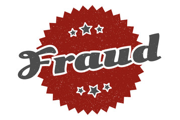 fraud sign. fraud round vintage retro label. fraud