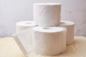 Tilet paper rolls multiple white whtie background