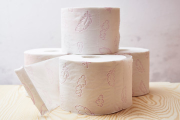 Tilet paper rolls multiple white whtie background