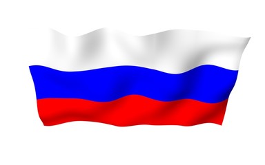 Waving flag of the Russian Federation. The National. State symbol of the Russia. 3D illustration