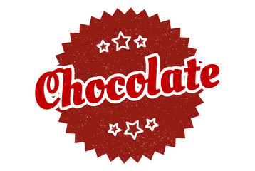 chocolate sign. chocolate round vintage retro label. chocolate