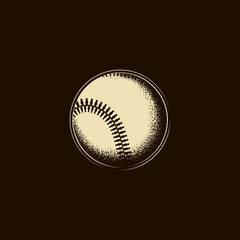 Original vector illustration. A vintage-style baseball.