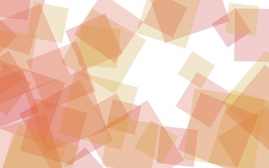 Multicolored translucent squares on white background. 3D illustration