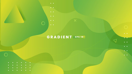 Fototapeta na wymiar Abstract background with geometric shapes. Dynamic abstract composition Vector illustration. Design element for web banners, posters, green and yellow