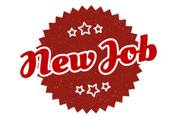 new job sign. new job round vintage retro label. new job