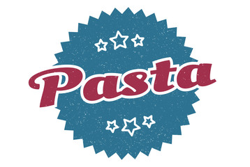 pasta sign. pasta round vintage retro label. pasta