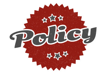 policy sign. policy round vintage retro label. policy