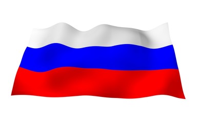 Waving flag of the Russian Federation. The National. State symbol of the Russia. 3D illustration