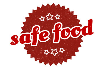 safe food sign. safe food round vintage retro label. safe food
