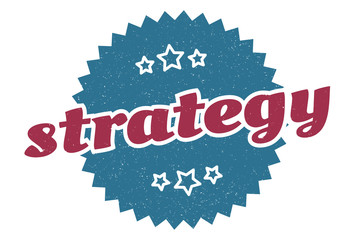 strategy sign. strategy round vintage retro label. strategy