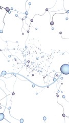 Neural network. Social network. Futuristic dna, deoxyribonucleic acid. Abstract molecule, cell illustration, mycelium. Light background. 3D illustration
