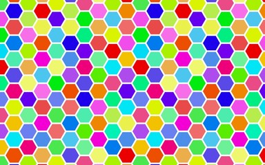 Honeycomb many color, multicolored. Isometric geometry. 3D illustration