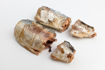 Mackerel. Sliced ​​mackerel. Canned mackerel