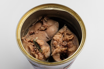 Mackerel. Sliced ​​mackerel. Canned mackerel