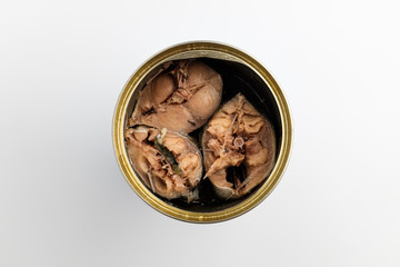 Mackerel. Sliced ​​mackerel. Canned mackerel