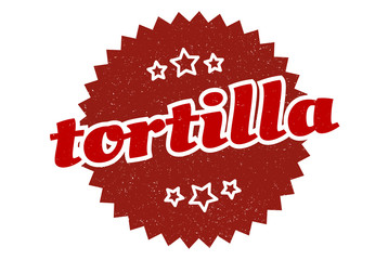 tortilla sign. tortilla round vintage retro label. tortilla