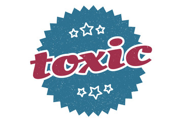 toxic sign. toxic round vintage retro label. toxic