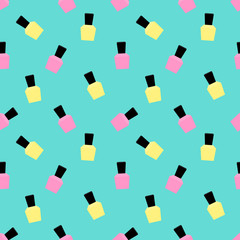 Beauty Seamless Pattern with manicure gel polish Vector Illustration