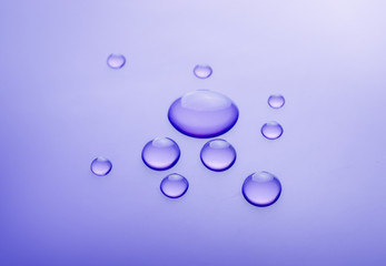 Water drops on blue background