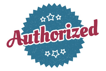 authorized sign. authorized round vintage retro label. authorized