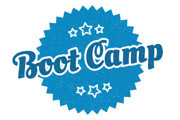 boot camp sign. boot camp round vintage retro label. boot camp