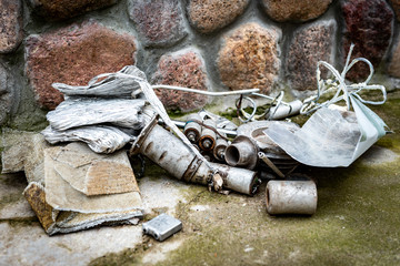 Pile of aluminum for scrap.