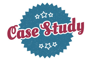 case study sign. case study round vintage retro label. case study