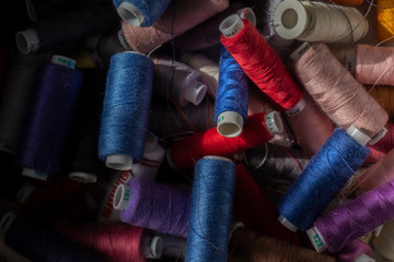 colorful spools of thread