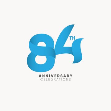 84 year anniversary celebration logo design concept. 