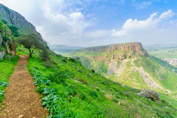 Fototapeta na wymiar Mount Arbel, with Mount Nitay