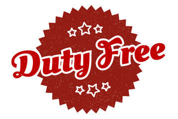 duty free sign. duty free round vintage retro label. duty free