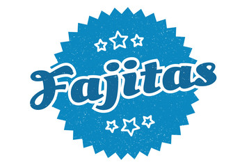 fajitas sign. fajitas round vintage retro label. fajitas