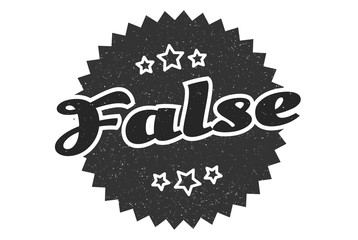 false sign. false round vintage retro label. false